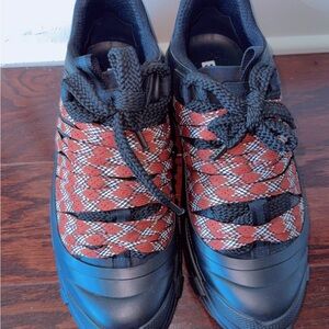Burberry Black and Red Patterned Sneakers